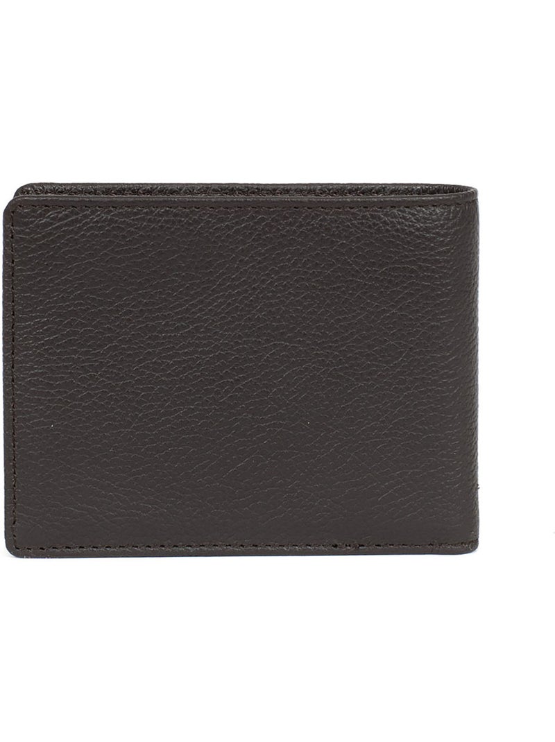 Cartera italiana - 1 compartimento - detención rfid - cuero de vaca confort hexagona Marrón oscuro - Kiabi