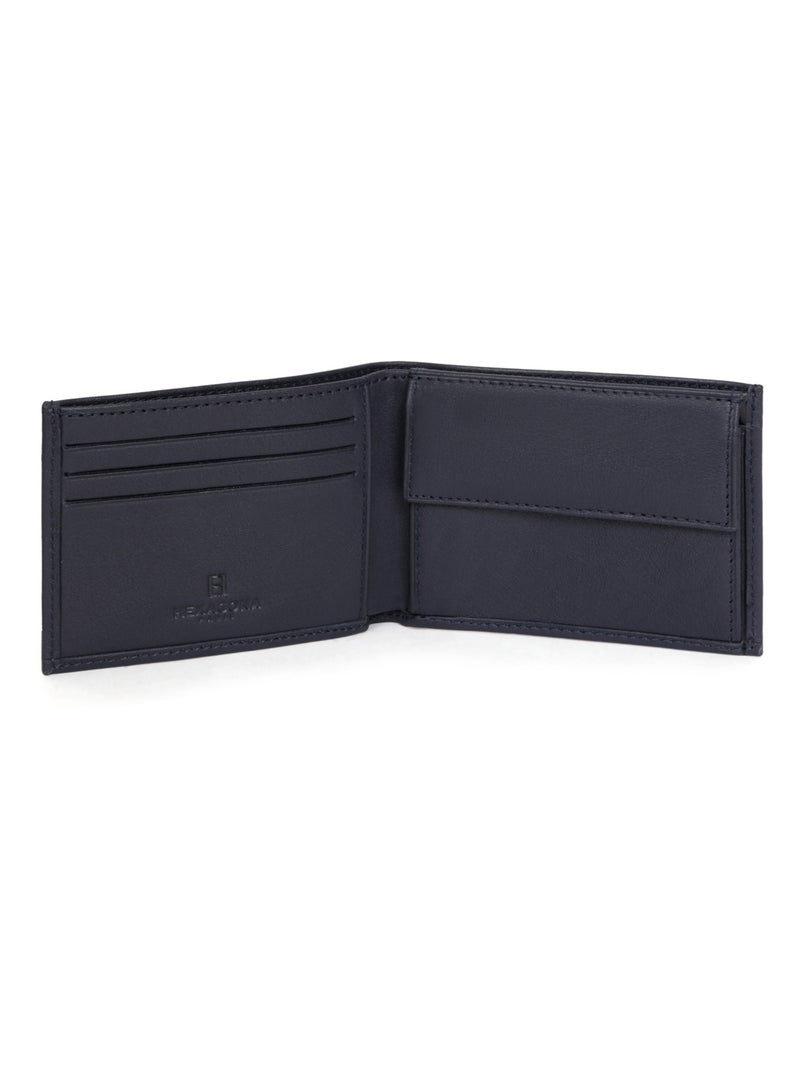 Cartera italiana - 1 pliegue - cuero soft hexagona Azul marino - Kiabi