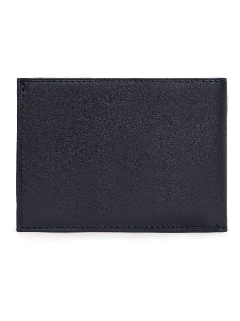 Cartera italiana - 1 pliegue - cuero soft hexagona Azul marino - Kiabi