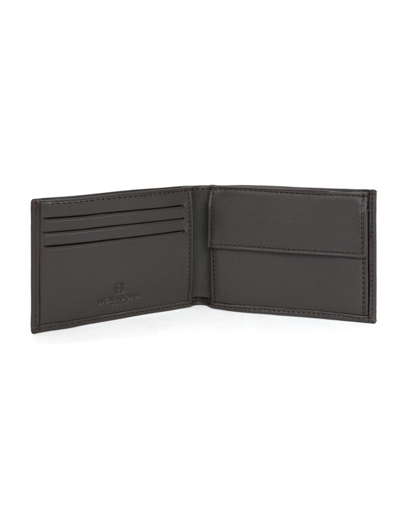 Cartera italiana - 1 pliegue - cuero soft hexagona Marrón - Kiabi