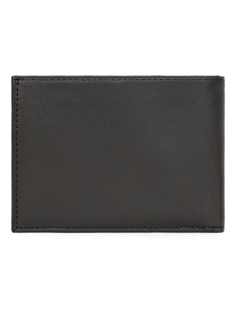 Cartera italiana - 1 pliegue - cuero soft hexagona Marrón - Kiabi