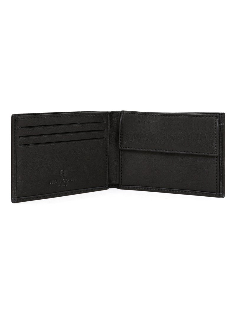 Cartera italiana - 1 pliegue - cuero soft hexagona Negro - Kiabi