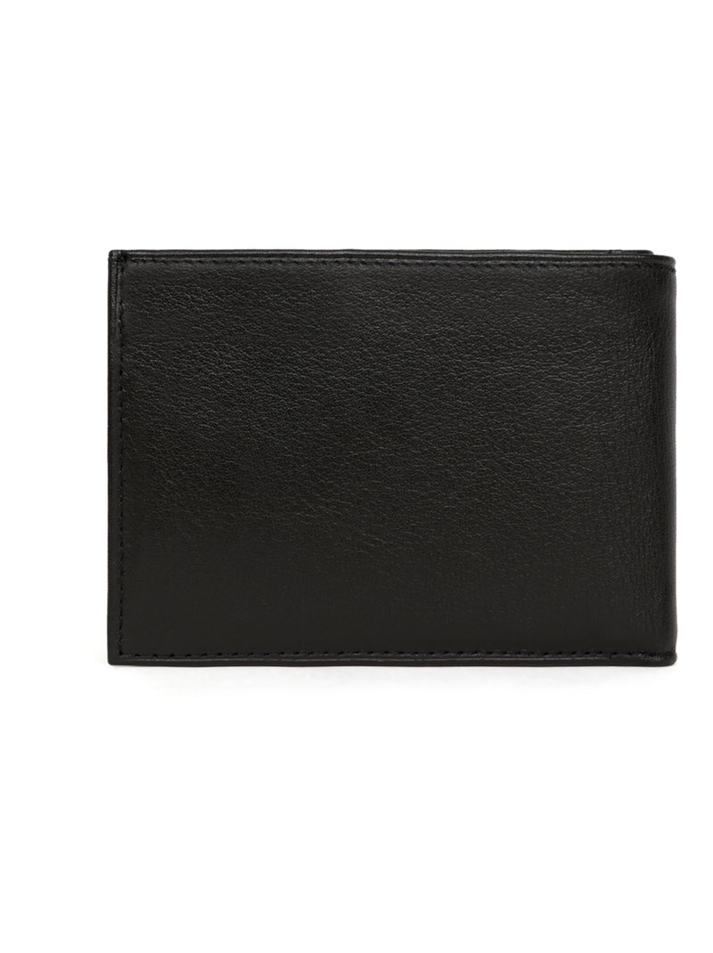 Cartera italiana - 1 pliegue - cuero soft hexagona Negro - Kiabi