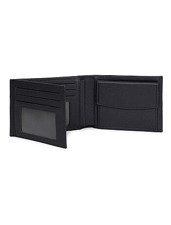 Cartera italiana - 2 pliegues - cuero confort hexagona