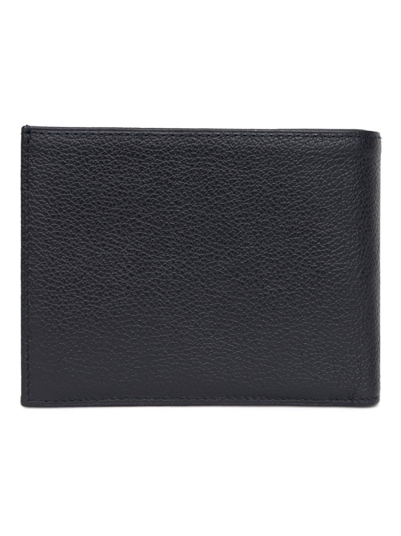 Cartera italiana - 2 pliegues - cuero confort hexagona Azul marino - Kiabi