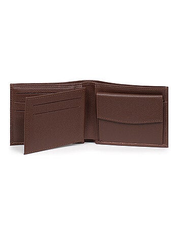 Cartera italiana - 2 pliegues - cuero confort hexagona