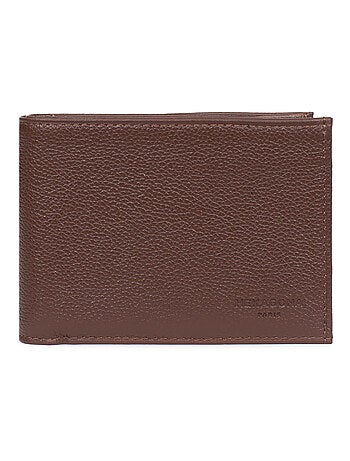 Cartera italiana - 2 pliegues - cuero confort hexagona