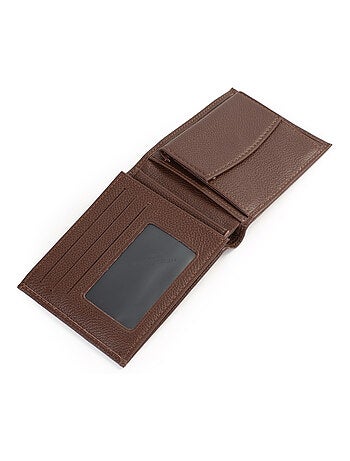 Cartera italiana - 2 pliegues - cuero confort hexagona