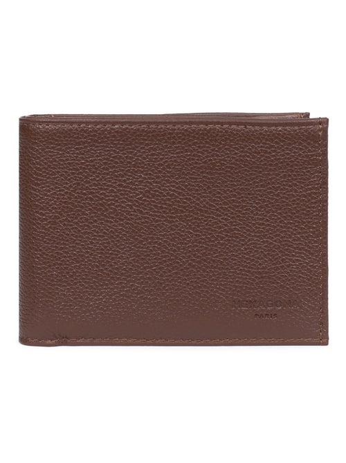 Cartera italiana - 2 pliegues - cuero confort hexagona - Kiabi