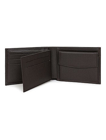 Cartera italiana - 2 pliegues - cuero confort hexagona