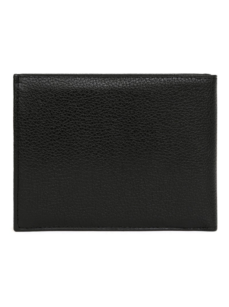 Cartera italiana - 2 pliegues - cuero confort hexagona Negro - Kiabi
