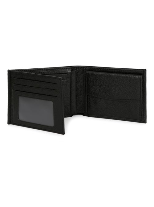 Cartera italiana - 2 pliegues - cuero confort hexagona - Kiabi