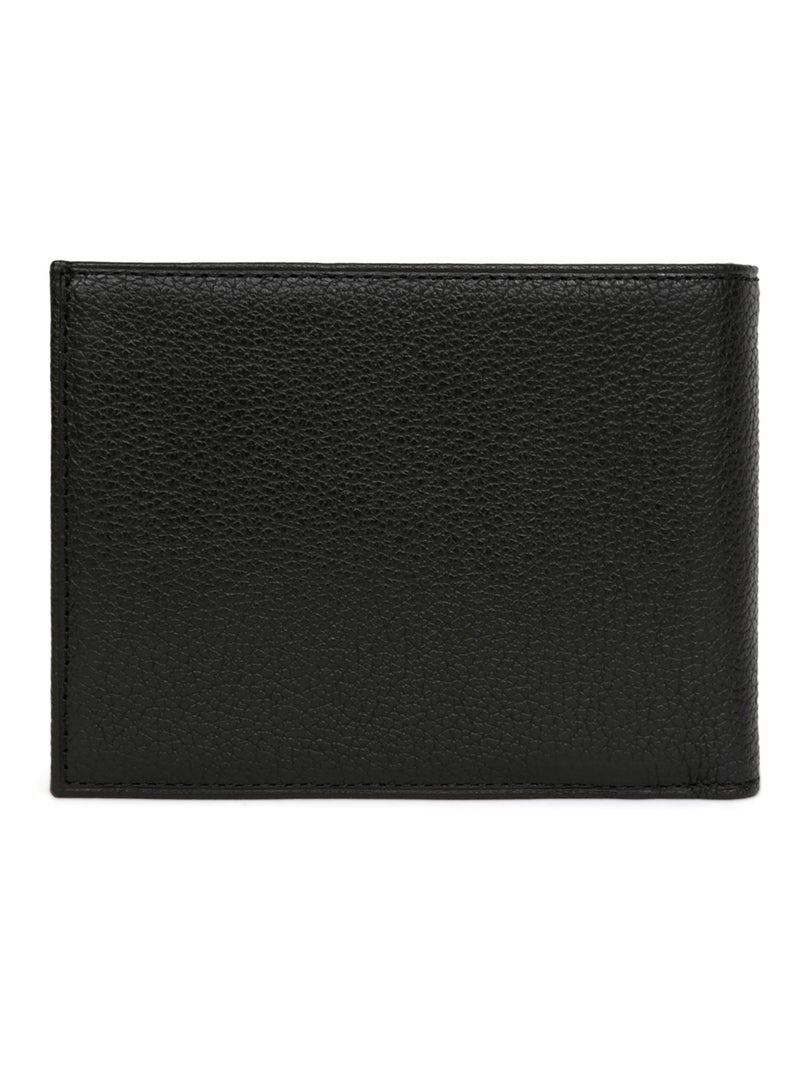 Cartera italiana - 2 pliegues - cuero confort hexagona Negro - Kiabi