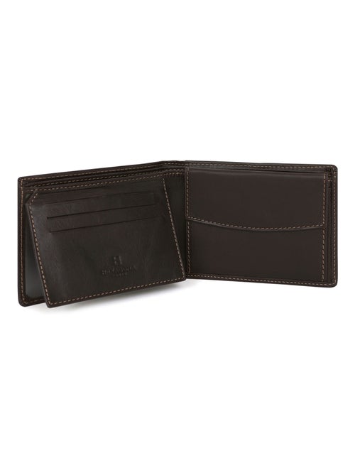 Cartera italiana - 2 pliegues - cuero félin hexagona - Kiabi