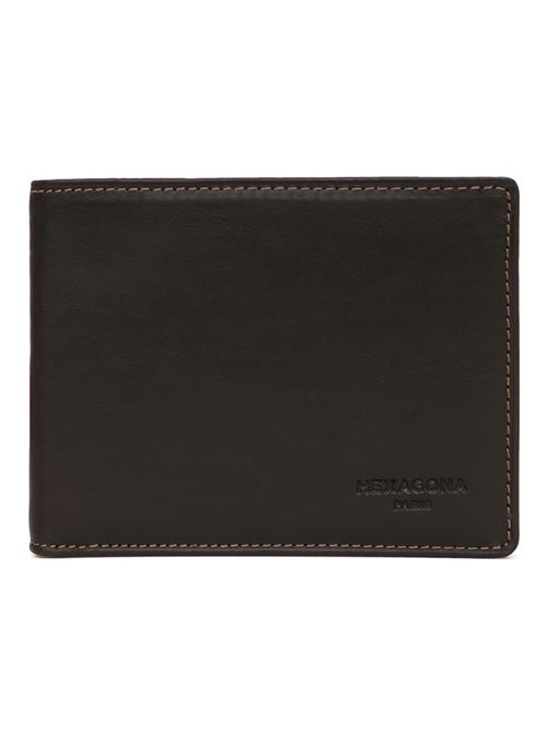 Cartera italiana - 2 pliegues - cuero félin hexagona - Kiabi