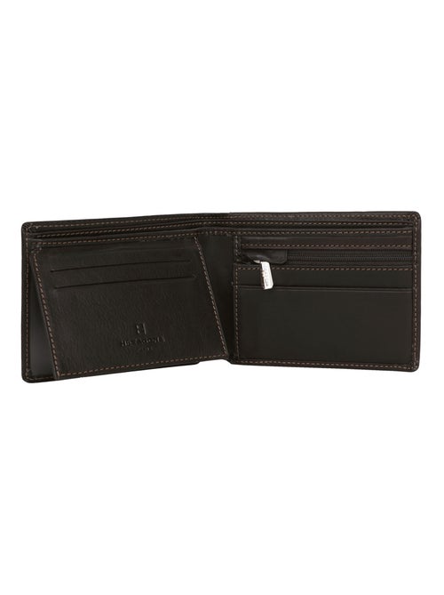 Cartera italiana - 2 pliegues - cuero félin hexagona - Kiabi
