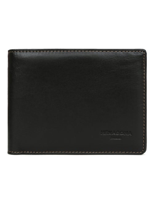 Cartera italiana - 2 pliegues - cuero félin hexagona - Kiabi