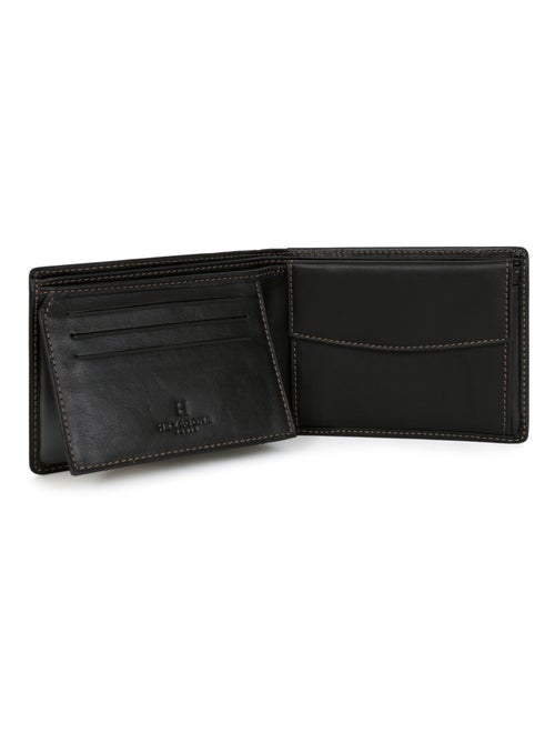 Cartera italiana - 2 pliegues - cuero félin hexagona - Kiabi