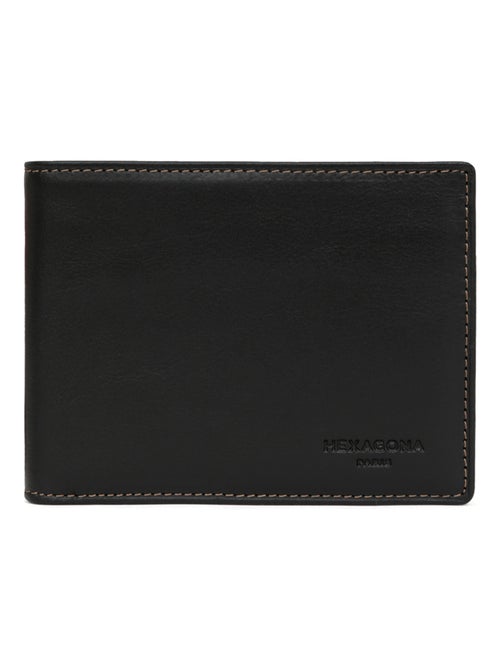 Cartera italiana - 2 pliegues - cuero félin hexagona - Kiabi