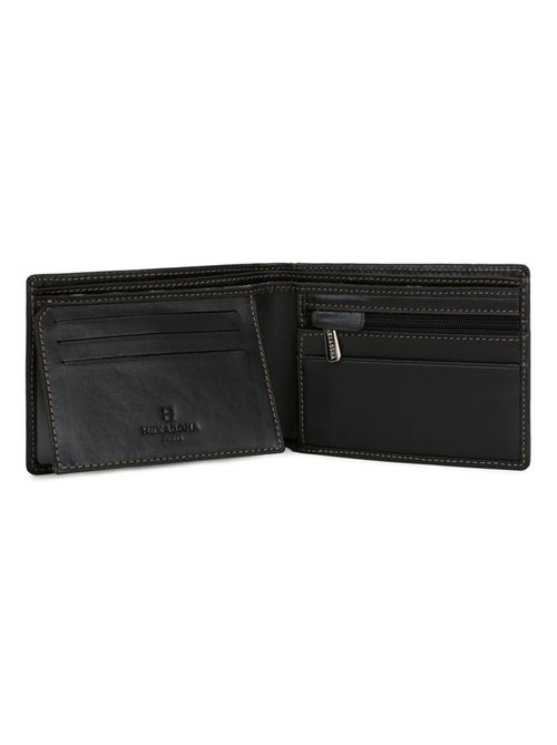 Cartera italiana - 2 pliegues - cuero félin hexagona - Kiabi