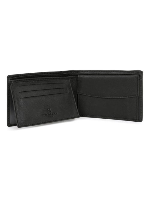 Cartera italiana - 2 pliegues - cuero instinct hexagona - Kiabi