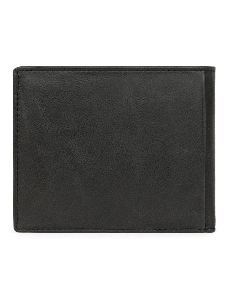 Cartera italiana - 2 pliegues - cuero instinct hexagona Negro - Kiabi