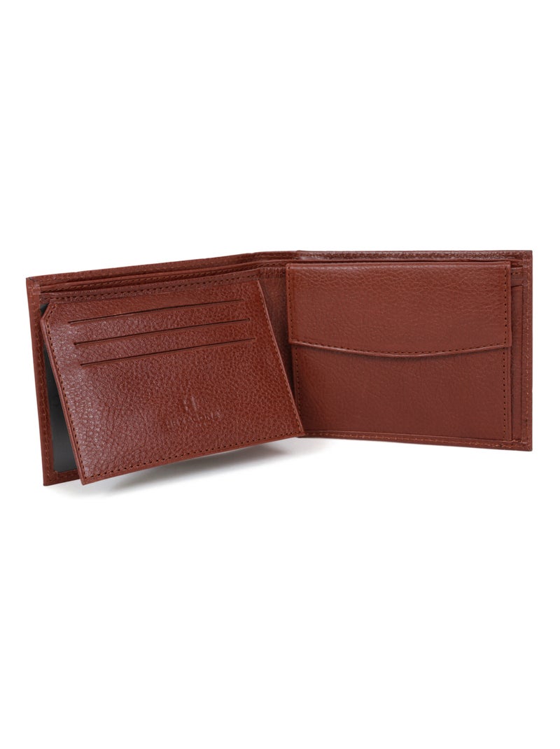 Cartera italiana - 2 pliegues - cuero république hexagona Marrón - Kiabi