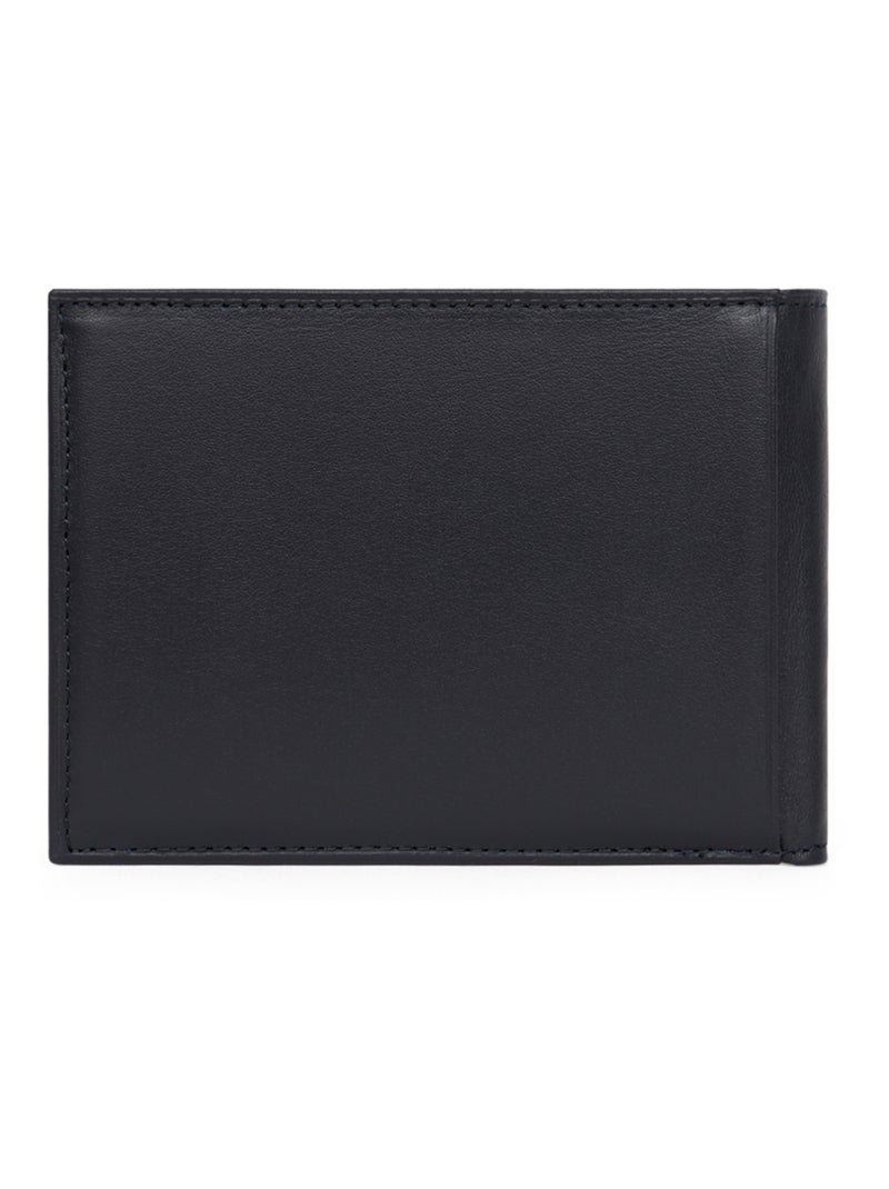 Cartera italiana - 2 pliegues - Cuero SOFT Azul marino - Kiabi