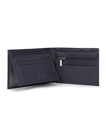 Cartera italiana - 2 pliegues - cuero soft hexagona