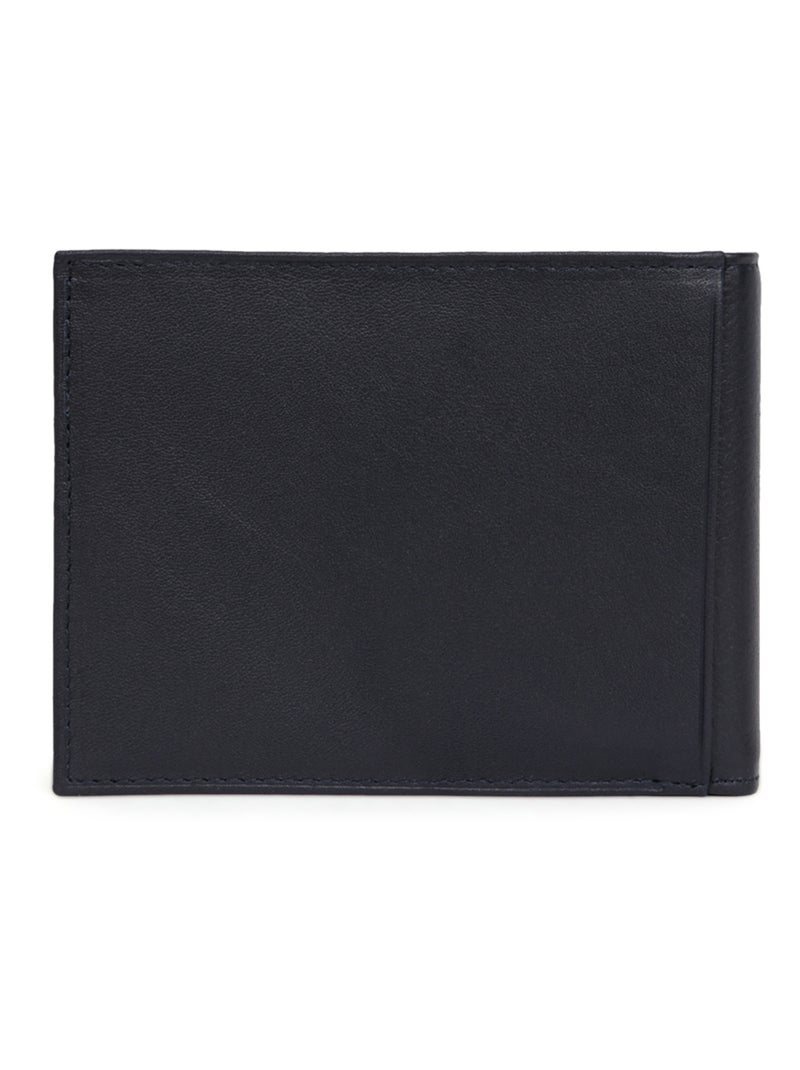 Cartera italiana - 2 pliegues - cuero soft hexagona Azul marino - Kiabi