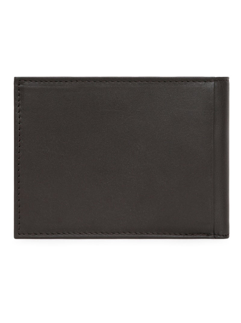 Cartera italiana - 2 pliegues - cuero soft hexagona Marrón - Kiabi