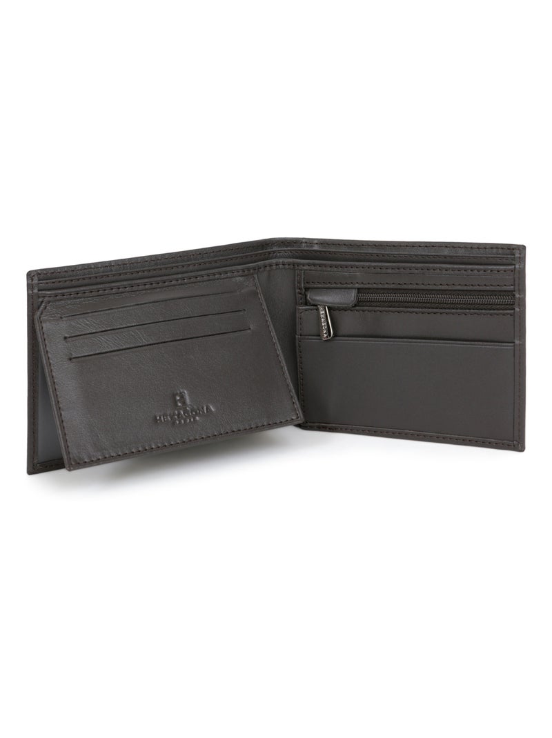 Cartera italiana - 2 pliegues - cuero soft hexagona Marrón - Kiabi