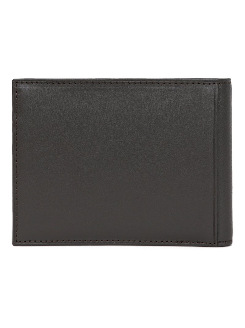 Cartera italiana - 2 pliegues - cuero soft hexagona Marrón - Kiabi
