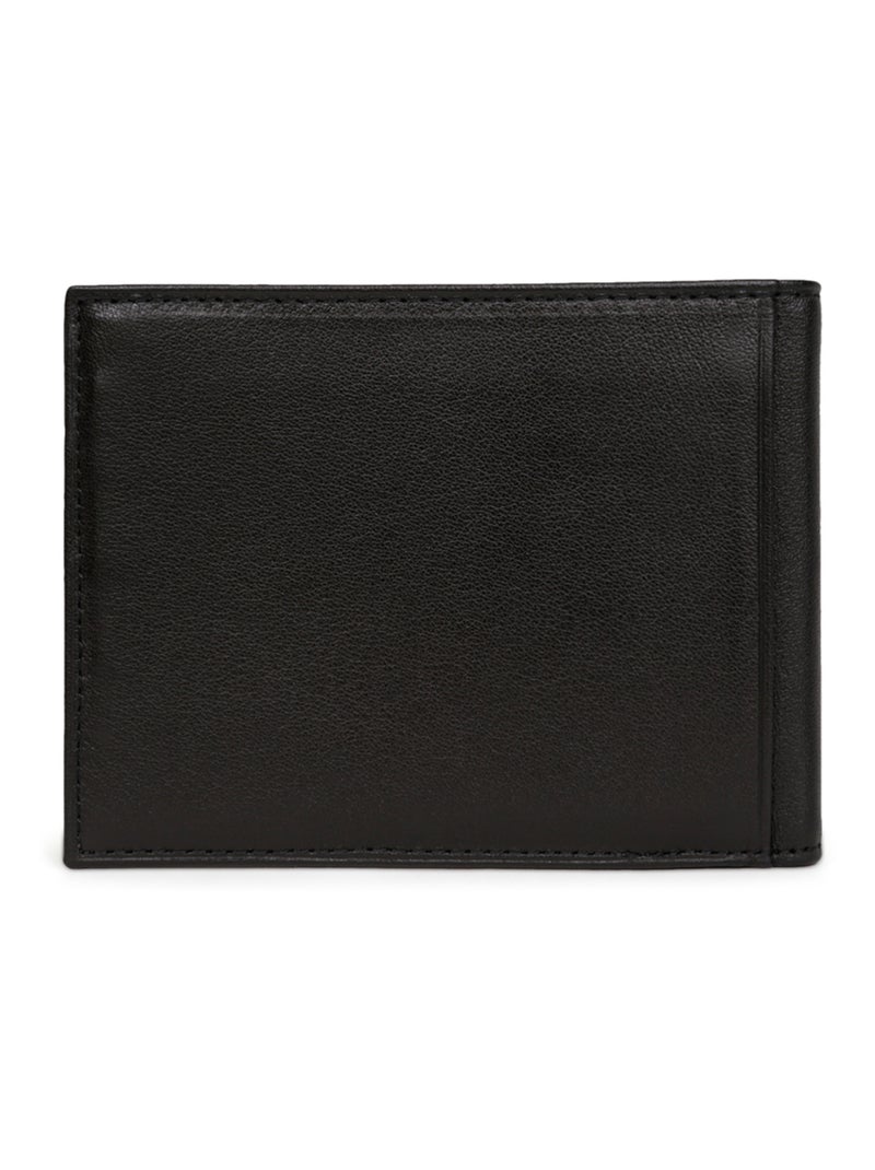 Cartera italiana - 2 pliegues - cuero soft hexagona Negro - Kiabi