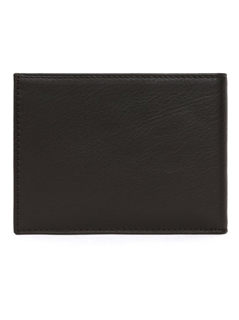 Cartera italiana - 2 pliegues - Cuero SOFT Marrón - Kiabi