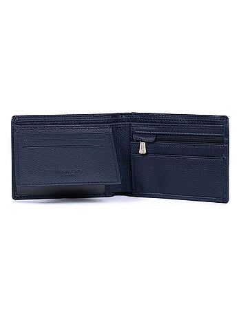 Cartera italiana - 2 pliegues - detener rfid - cuero confort hexagona