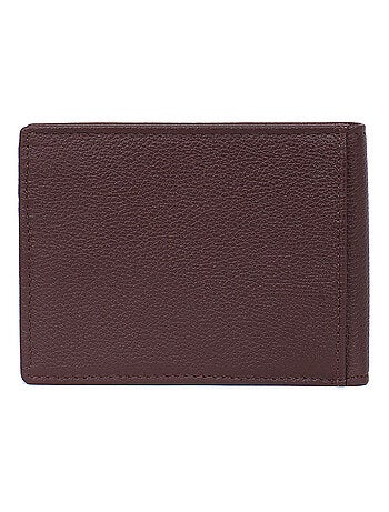 Cartera italiana - 2 pliegues - detener rfid - cuero confort hexagona