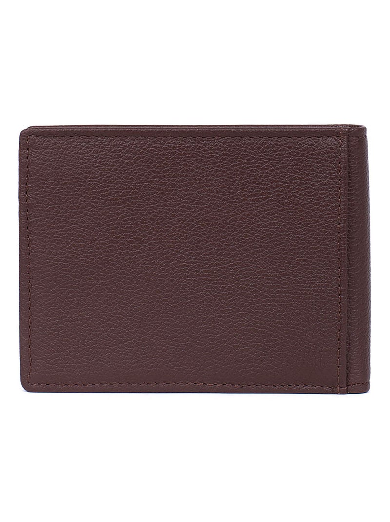 Cartera italiana - 2 pliegues - detener rfid - cuero confort hexagona Marrón chocolate - Kiabi