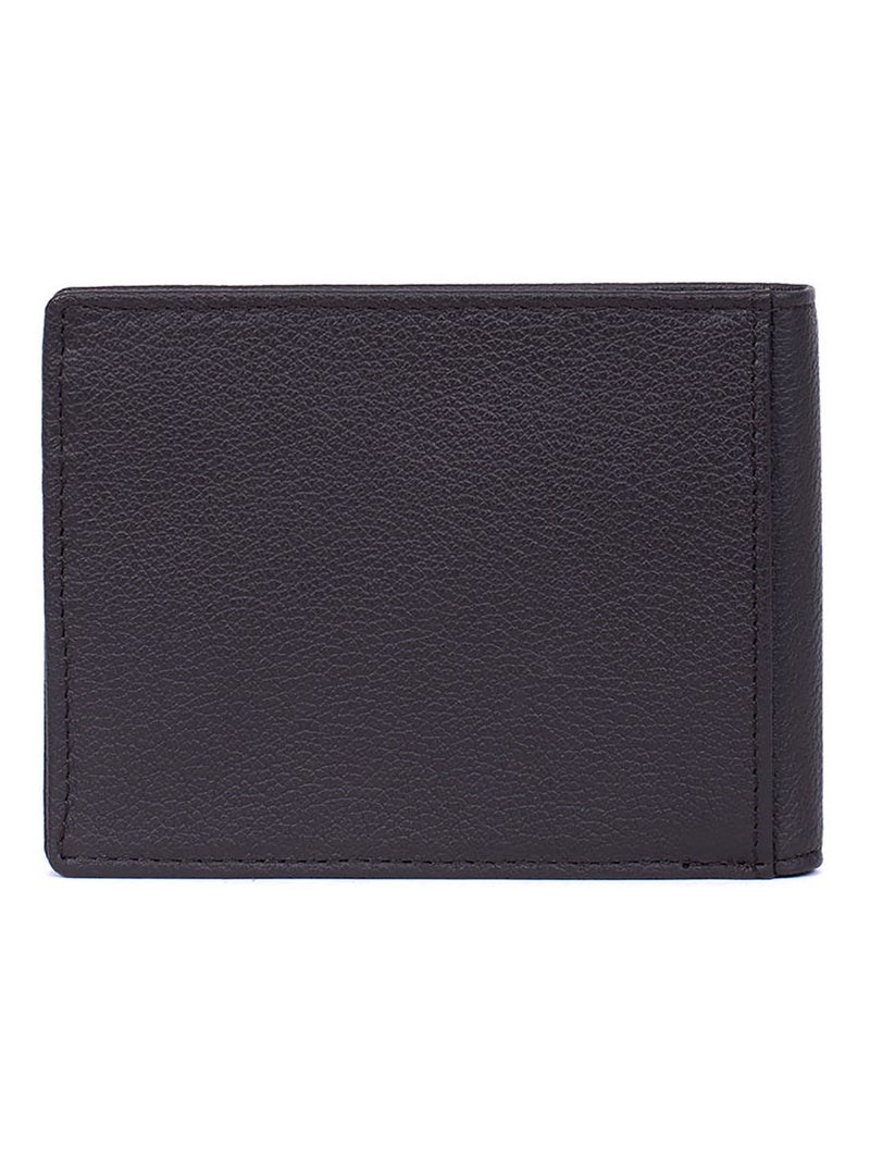 Cartera italiana - 2 pliegues - detener rfid - cuero confort hexagona Marrón oscuro - Kiabi