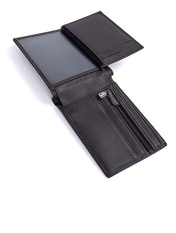 Cartera italiana - 2 pliegues - Detener RFID - Cuero CONFORT