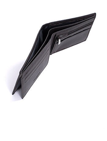 Cartera italiana - 2 pliegues - Detener RFID - Cuero CONFORT