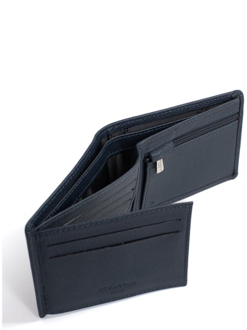 Cartera italiana - 2 pliegues - detener rfid - cuero de vaca confort hexagona - Kiabi