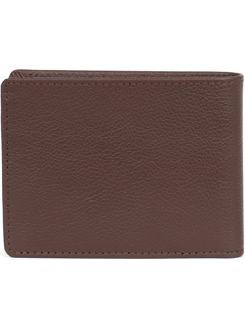Cartera italiana - 2 pliegues - detener rfid - cuero de vaca confort hexagona Marrón chocolate - Kiabi