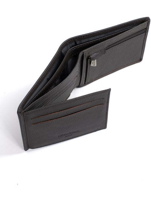Cartera italiana - 2 pliegues - detener rfid - cuero de vaca confort hexagona - Kiabi