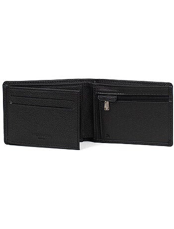 Cartera italiana - 2 pliegues - detener rfid - cuero de vaca confort hexagona
