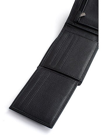 Cartera italiana - 2 pliegues - detener rfid - cuero de vaca confort hexagona