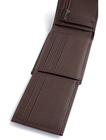 Cartera italiana - 2 pliegues - Detener RFID - Cuero de vaca CONFORT