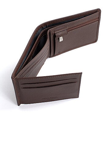 Cartera italiana - 2 pliegues - Detener RFID - Cuero de vaca CONFORT