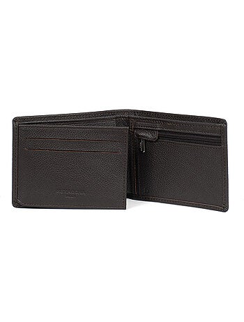 Cartera italiana - 2 pliegues - Detener RFID - Cuero de vaca CONFORT