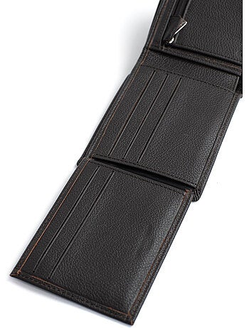 Cartera italiana - 2 pliegues - Detener RFID - Cuero de vaca CONFORT